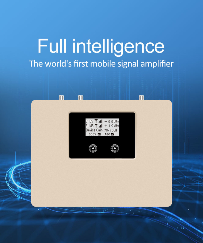 2G 3G 4Gのデュアル バンドの中継器LCDは1800/2100MHz移動式信号のブースター アンプ1を表示する