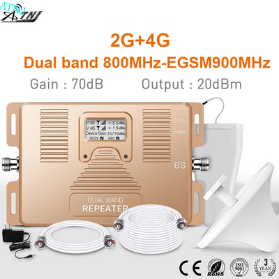 LTE 800MHz EGSM 900MHzのデュアル バンドの中継器2G 4G細胞信号のアンプ