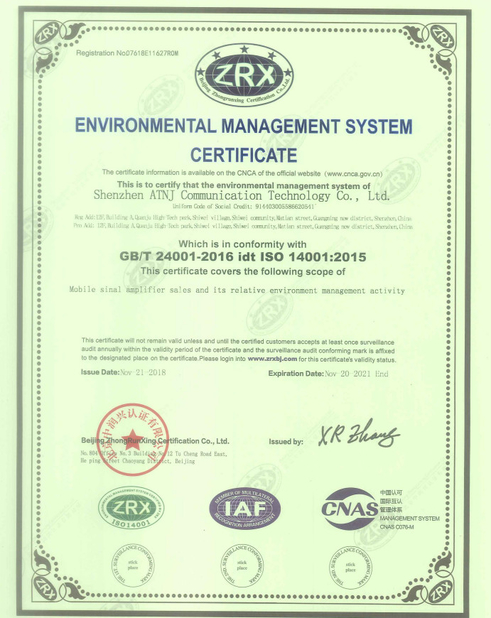 中国 Shenzhen Atnj Communication Technology Co., Ltd. 認証